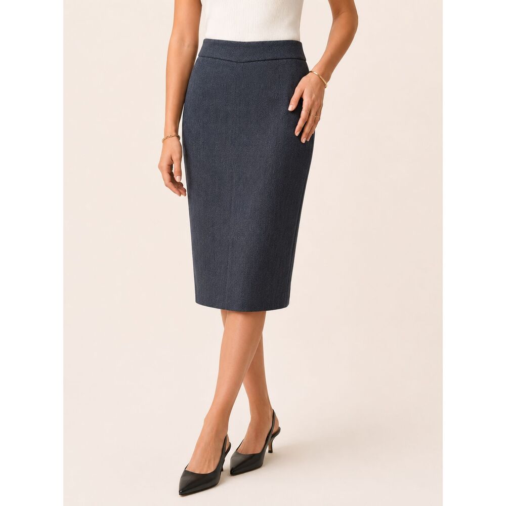Dana Buchman Luxe Wool Blend Jacquard Pencil Skirt Size 6 Career Quiet Luxury